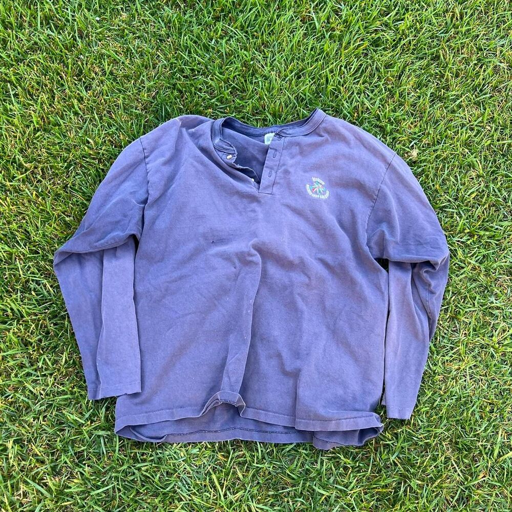 Kinkos picnic henley mens XL y2k 1998 long sleeve